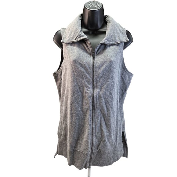 BCG Vest Gray Zip-Front Sleeveless Gray Womens Size M New No Tag - Picture 2 of 8